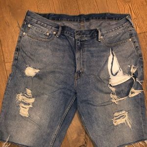 levis ripped shorts mens